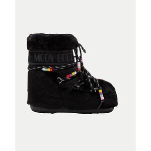 NEW MOON BOOT kid's icon faux fur beads boot in black